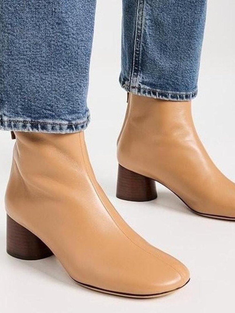 Mansur Gavriel Glove Bootie Caramel Tan Soft Leather Ankle Boots Sz 38